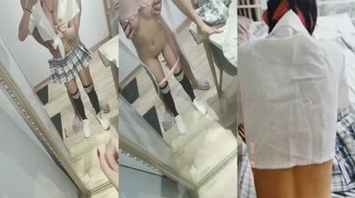 大奶学生妹，JK制服来约会，握着双峰后入，看着窗外景色，爽歪歪！